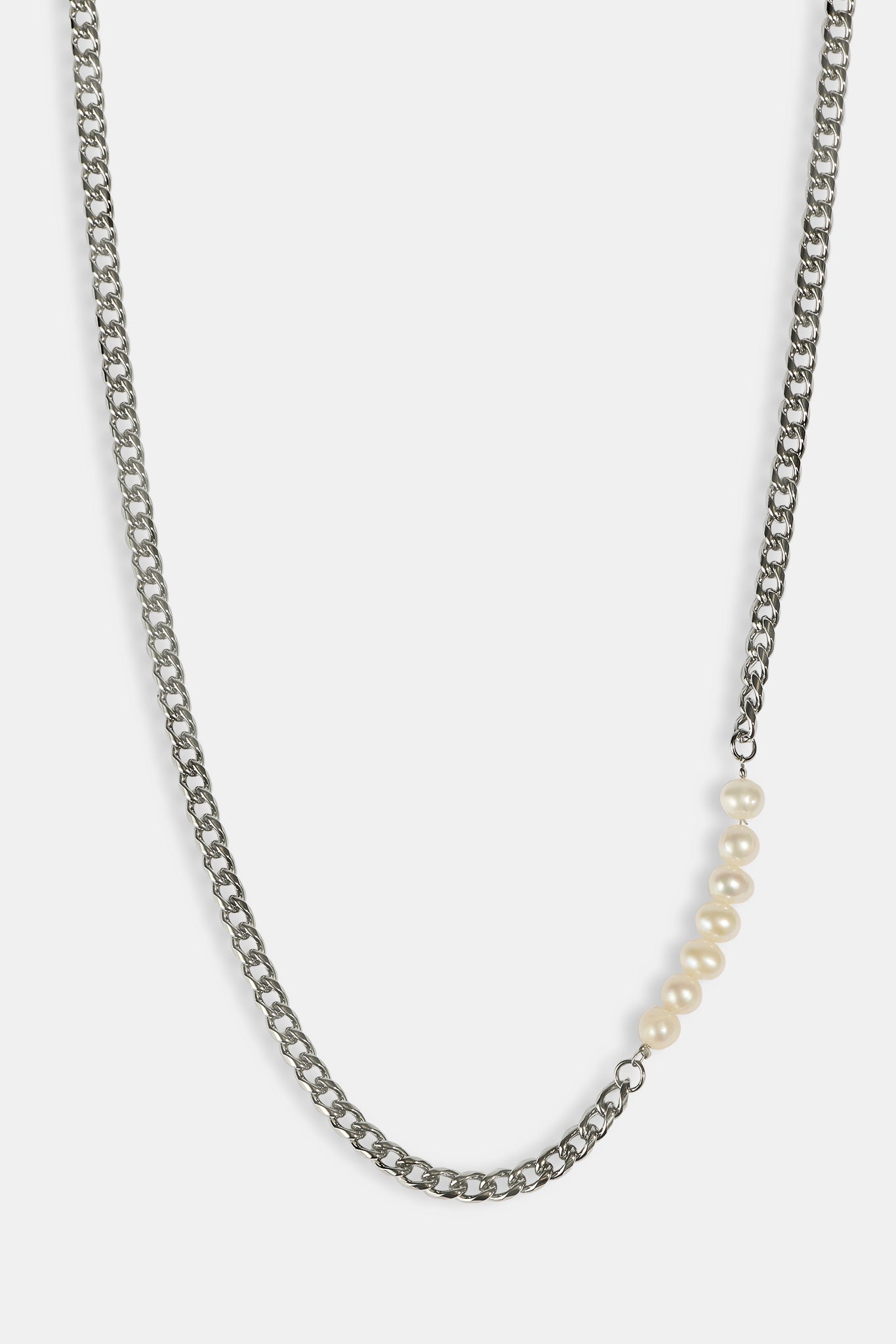Pearl Mix Cuban Chain - 5mm - White